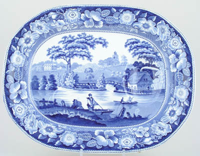 Meat Dish or Platter with tree and well c1845